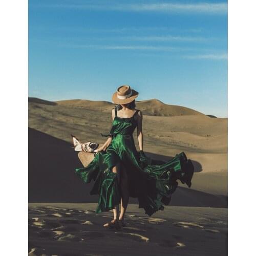 IRINAMS071 Spring Summer 2021 Original Design New Arrivals Women Vintage Satin Long Backless Dress