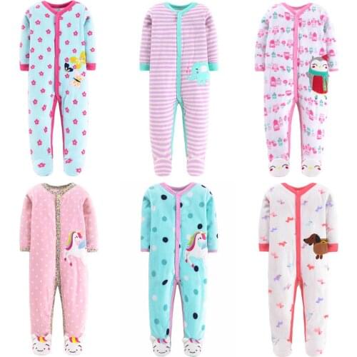 Fashion baby girl clothes ,soft fleece kids stay at home romper Pajamas newborn infant girl boys clothes baby clothing