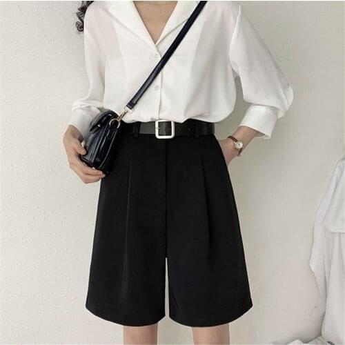 Summer Women Knee Length Suit Pants Loose Casual Sports Fitness Slim Straight A Line Trousers