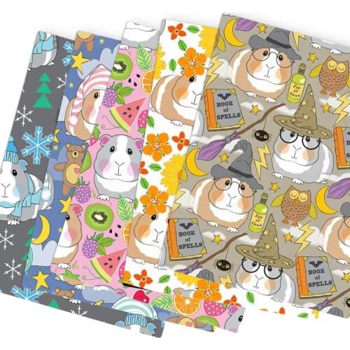 Patchwork Guinea Pig Polyester Cotton Fabric for Tissue Kids Sewing Quilting Fabrics Needlework Material DIY,1Yc20203