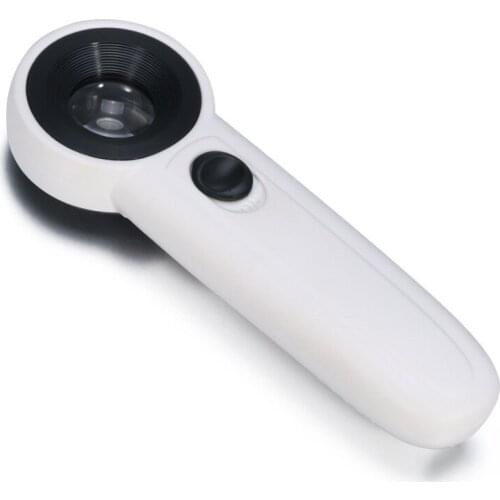 40X 21mm Hand-held Magnifiers with Optical Glass Coated Lenses LED Jewelry Loupe Reading Magnifying Glass Illuminated Magnifier