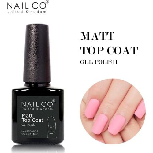 NAILCO 10ml Matte Top Gel Nail Polish Matt Top Coat Top Gel Primer Base Nail Art Manicure Matt Transparent Varnishes Soak Off