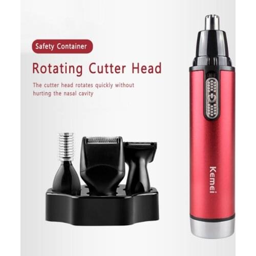 4 In1 Multifunctional Electric Nose Hair Trimmer Hair Cut Clipper Kit Ear Nose Groomer Shaver Safe Face Care Shaving Tools