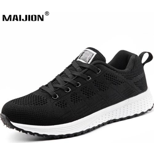 Fashion Women Sneakers Breathable Lady Running Shoes Non Slip Casual Outdoor Sport Jogging Trainers Knitted Mesh Black