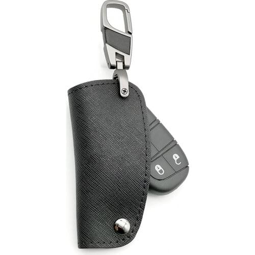 Fashion leather car smart key case cover for dodge ram 1500 travel charger dart challenger durango for Fiat Jeep 2/3/4/5 buttons