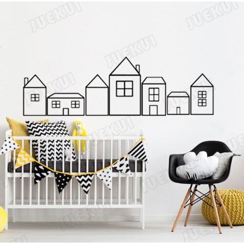 House Wall Decal Nursery House Decal Vinyl Wall Stickers for Kids Room Girls Boys Bedroom Decor Home Decoration Decors B129