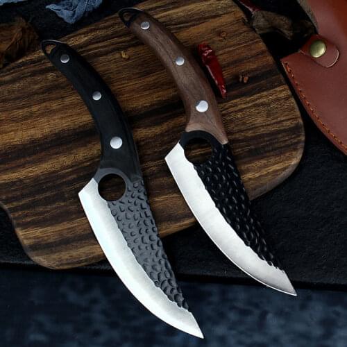New 5.5 inch Boning Knife Handmade Forged Serbian Chef Knife Butcher Kitchen Knife with Full Tang Handle Leather Knife Sheath