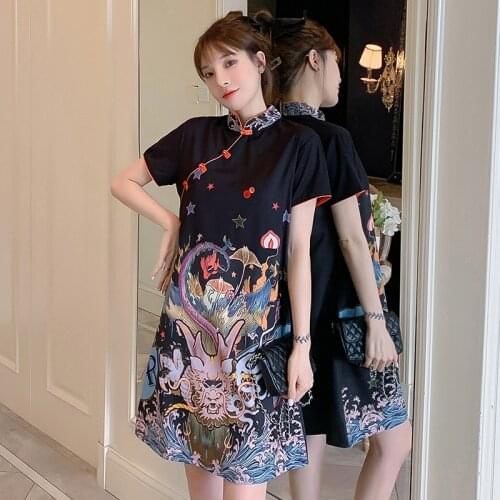 Chinese Style Dress Summer New Young Girls Loose Fashion Improved Version of Daily Cheongsam