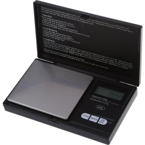 100g * 0.01g Mini LCD Digital Portable Pocket Jewellery Jewelry Gold Diamond Gram Weighing Scale Black