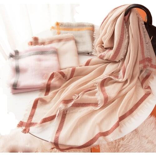 100% Wool Scarf Women Luxury Brand Thin Scarfe Ladies Autumn Winter Fular Mujer Designer Écharpe Lenços Sjaal Foulard