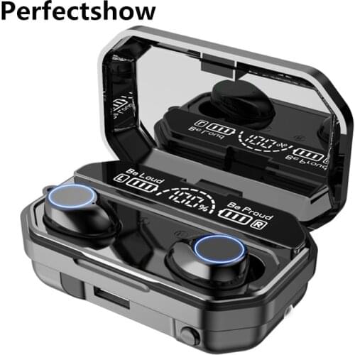 TWS Bluetooth-compatible Earphone Wireless Headphones Stereo Sport Earbuds Headset with Mic Flashlight Power Bank 2600