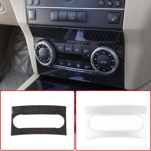 Carbon Fiber ABS Chrome For Mercedes Benz GLK Class X204 300 260 2008-2012 Interior Air Conditioning Switch Panel Frame Stickers
