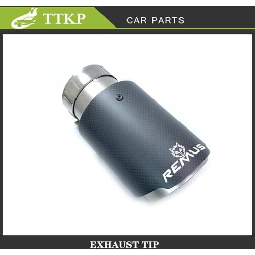 Remus car exhaust mufflers stainless steel tip single carbon fiber exhaust pipe Universal Tailpipe Nozzles
