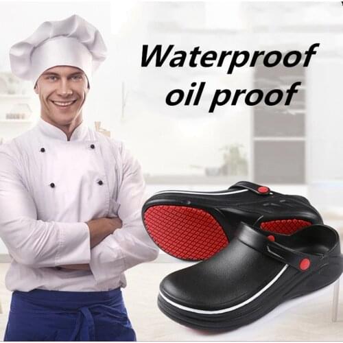 YEINSHAARS EVA High Quality Chef Shoes Non-slip Waterproof Oil-proof Kitchen Work Shoes for Chef Master Cook Restaurant Slippers