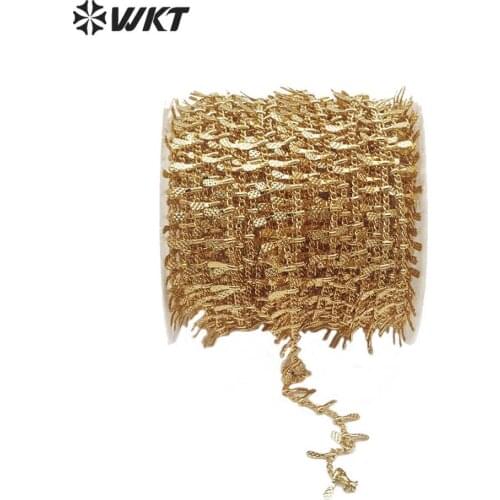 WT-BC124 18k gold electroplated brass charm fashion brass chain with charm for jewelry design wome necklace chain