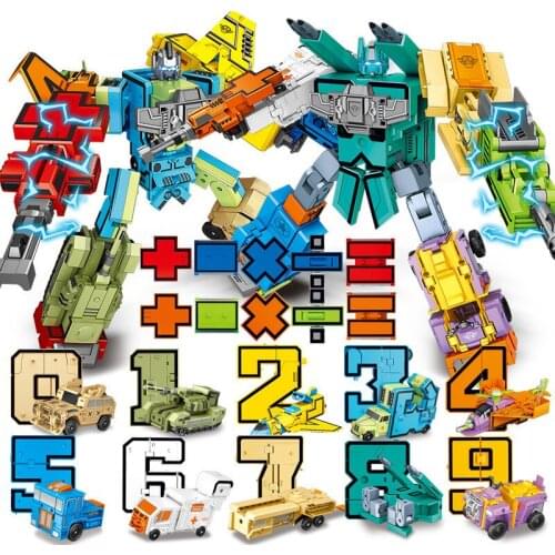 YUEXING NEW Anime Transformation Number Robot Toy Kids COOL Deformation Action Figure DIY Creative Sets Model boy Toys gift