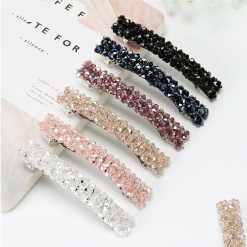 1PC Fashion Women Girls Bling Headwear Crystal Rhinestone 7 Color Hair Clip Barrette Hairpin Accessories
