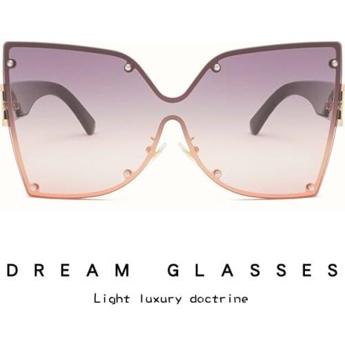 2021 New Metal Frame Butterfly Shape Ladies Sunglasses Oversized Personality Gradient Color Women Sun glasses