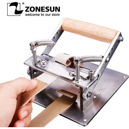 ZONESUN DIY Leather Product Manual Skiver Peel Tools Shovel Skin Machine Leather Splitter Vegetable Tanned Handle Peeler