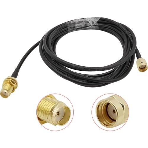 1Pcs SMA Female Jack to RP SMA Male Plug RG58 Coaxial Cable Extension Cables Pigtail Wire Connector 1m 3m 5m 8m 10m 12m 15m 20m