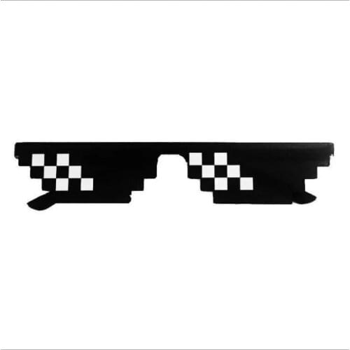 1PC Party Gifts Mosaic Sunglasses Trick Toy Thug Life Glasses Deal with It Glasses Pixel Women Black Festive Gifts Party Favors