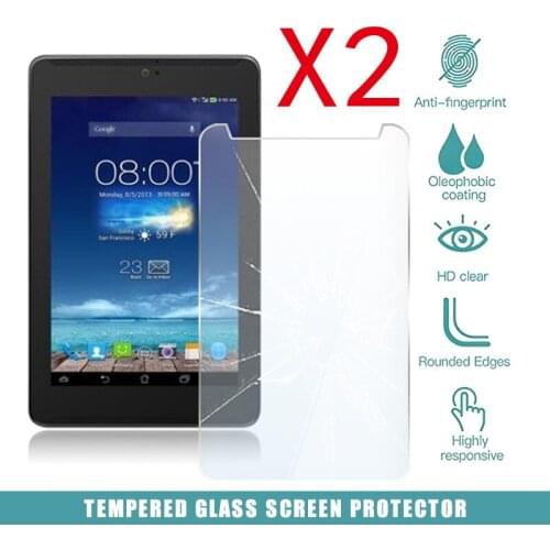 2Pcs Tablet Tempered Glass Screen Protector Cover for Asus Fonepad 7 ME372CG HD Eye Protection Breakage Tempered Film