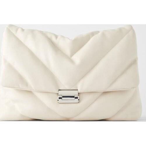 2021 Solid White PU Crossbody Bags Designer Chains Women Shoulder Bags Luxury White Lady Messenger Purse Female Shoulder Bags