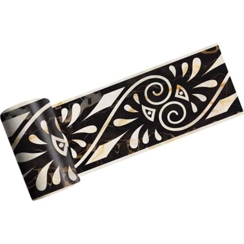 3D Marble Self-Adhesive Greek Pattern Wall Stair Floor Border Tile Sticker Kitchen Bathroom Basin Baseboard Wall Sticker 2M