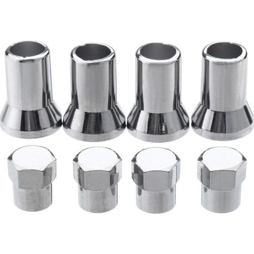 4pcs TR413 Chrome Car Truck Tire Wheel Tyre Valve Stem Hex Caps w/ Sleeves