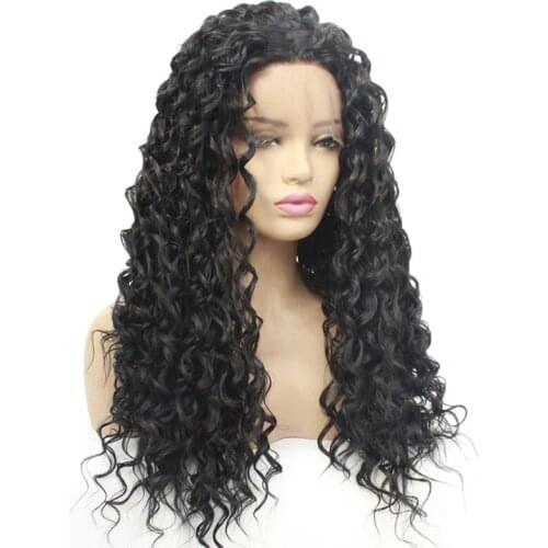 9New Afro Kinky Curly Swiss Lace Wigs Long Black Brown Synthetic Lace Front Wig Cute High Quality Synthetic Wigs For Black Woman