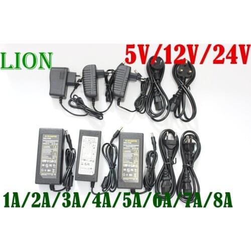 EU/US/UK/AU Power Supply Adapter Transformer AC 110-240V to DC 5V 12V 24V 1A 2A 3A 4A 5A 6A 7A 8A 10ALED Strips Light Converter