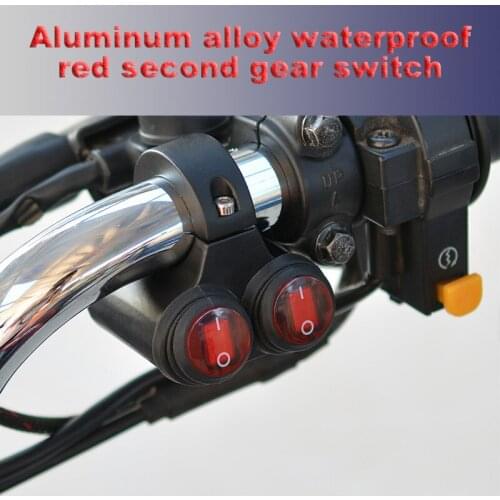 Motorcycle Accessories Modified Aluminum Alloy Waterproof Red Second Gear Switch Handle Heat Headlight LED Spotlight Switch