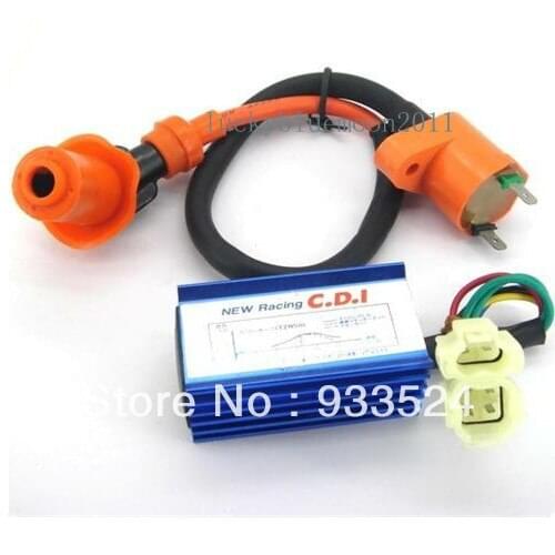 Motorcycle Accessories Parts 6 pins AC CDI box + Ignition Coil for GY6 Scooter Moped QMB139 50cc -150CC