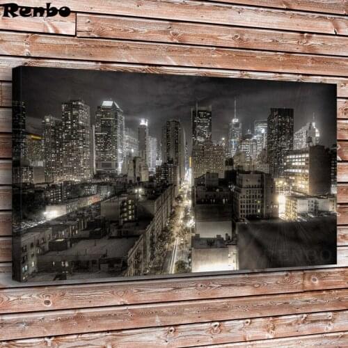 DIY Diamond embroidery Dark New York City Buildings Skyline Night Diamond Painting Cross Stitch Full square round drill 5d art