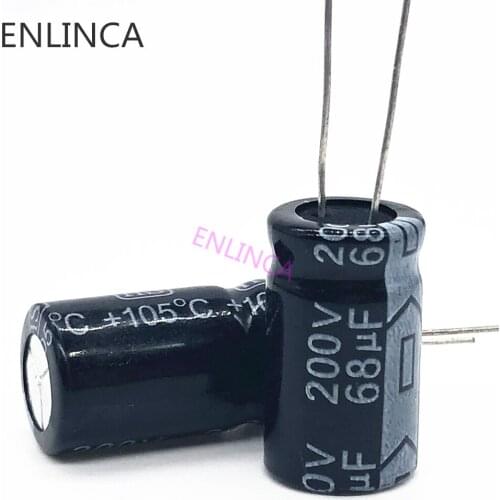20pcs/lot 68UF 200v 68UF aluminum electrolytic capacitor size 13*20 T24 20