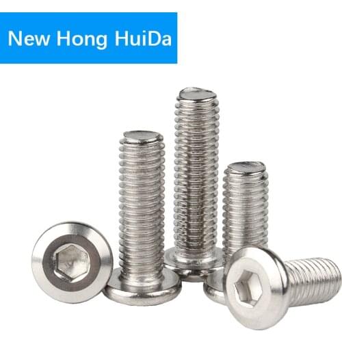 M6 M8 Flat Round Hex Socket Head Cap Screw Hexagon Furniture Screw Bolt Barrel Nut 304 Stainless Steel