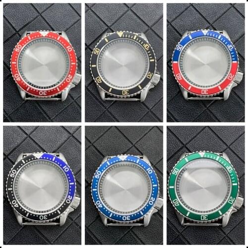 Watchcase SKX009 For NH35 NH36 4R45 4R46 28.5/29mm Dial Caja de reloj Boîtier de montre Sapphire Crystal Watch Accessories Parts