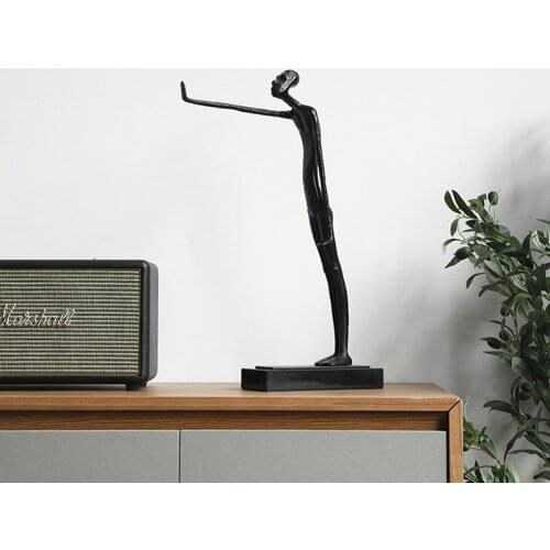 Black Metal Refuse Character Figurines For Home Decor Interior Decoration Marble Ornaments Christmas Accessorie for Living Room