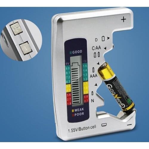 Digital Battery Tester Battery Capacity Detector For C/D/N/AA/AAA/9V 6F22 Batteries /1.55V button cell