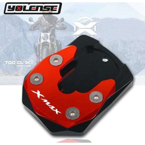 CNC Aluminum Motorcycle Kickstand Enlarge Plate Pad Side Stand Enlarger For YAMAHA X-MAX 300 125 250 XMAX300 XMAX 2017 2018 2019