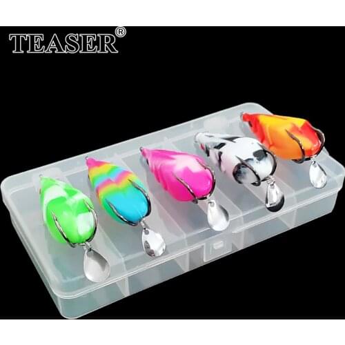 TEASER 5pcs Frog Lure Set Topwater Wobblers Bait Kit Pike Artificial Soft Fishing Baits Snake Head Gear Lures Fishing Tackle