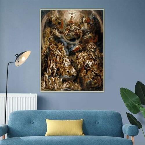 Jacob Jordaens《The Last Judgement》Canvas Oil Painting Art Aesthetic Picture Poster Wall Background Hanging Decor Home Decoration