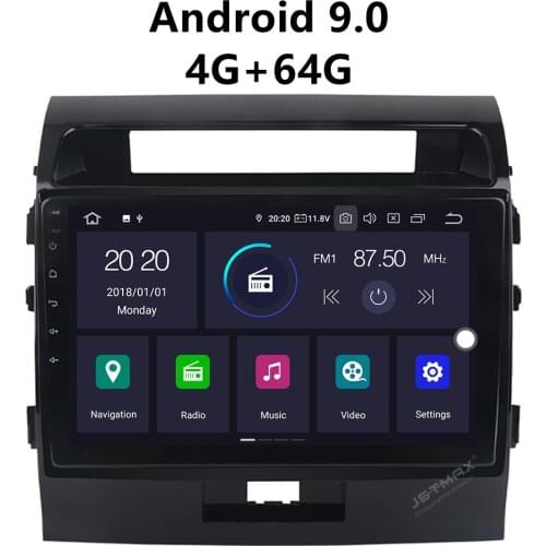 JSTMAX 10.2'' Android 9.0 4G + 64G ISP Screen Car Radio Stereo Player For Toyota Land Cruiser LC200 2008-2013 GPS Navigation