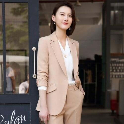 IZICFLY Spring Autumn Green Uniform Business two-piece Suits with Trouser Elegant Slim Office Long Blazer Set Women Work Wear
