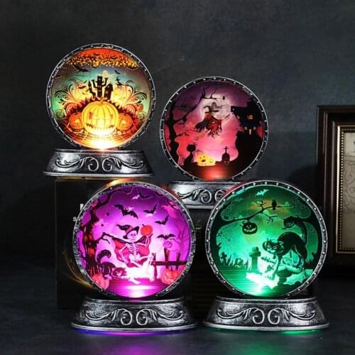 Nice-looking Table Light Eye-catching Night Light Wear-resistant PVC Decorative Compact Halloween LED Lamp for Daily Life