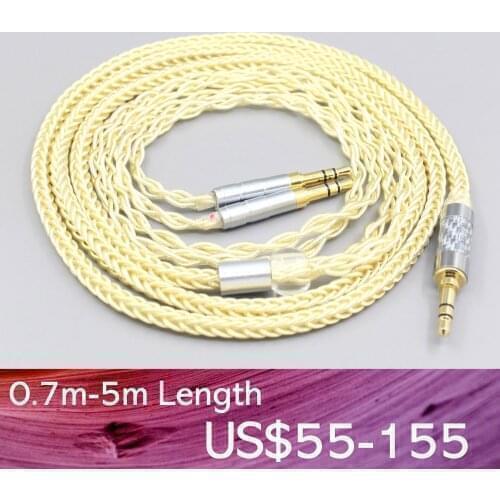 LN007634 8 Core Gold Plated + Palladium Silver OCC Cable For Final Audio Design Pandora Hope vi Denon AH-D7200 AH-D5200 AH-D9200