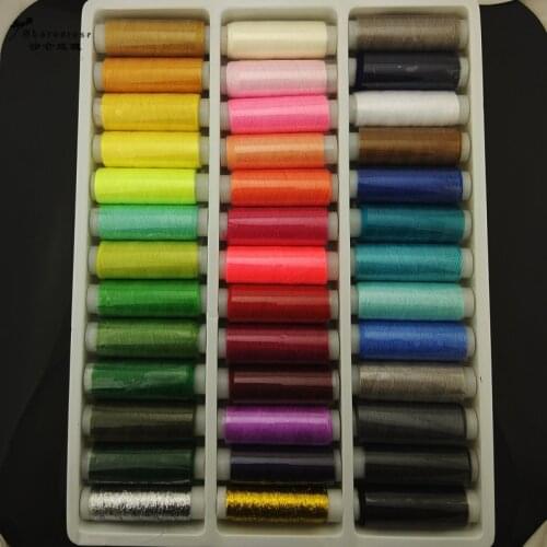24/39/64roll/Lot,Mixed Color Polyester/Cotton Sewing Thread Box Set,DIY For Hand Machine Needles Set Sewing Tools Kit