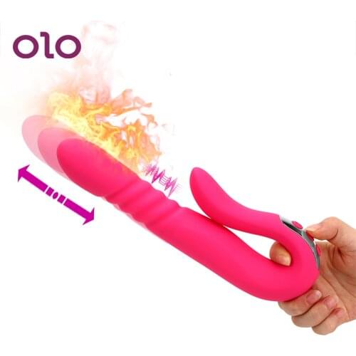 OLO Heating Vibrator Dildo Vibrator Vaginal Massager Automatic Telescopic Wand Clitoris Stimulator Sex Toys For Woman
