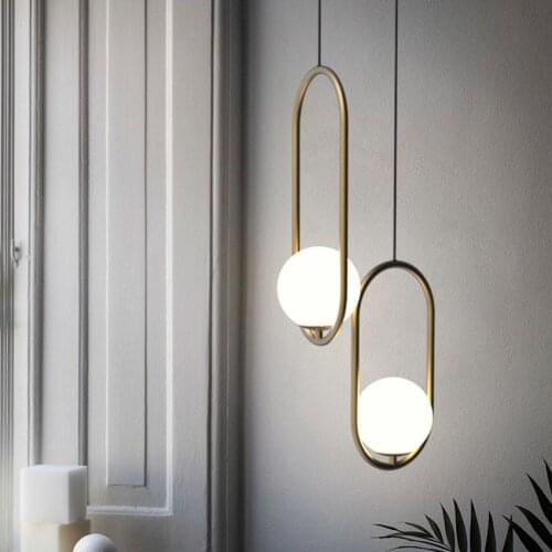Nordic Led Pendant Lights Lighting Luminaire Industriel Hanging Lamp Lustre Suspension Ball Glass Pendant Lamps Kitchen Fixtures
