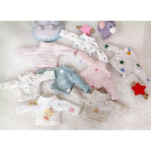 New OB11 BJD Doll Clothes Colorful Cartoon T-shirt for 1/12 bjd, obitsu11,ob11 doll accessories Clothing